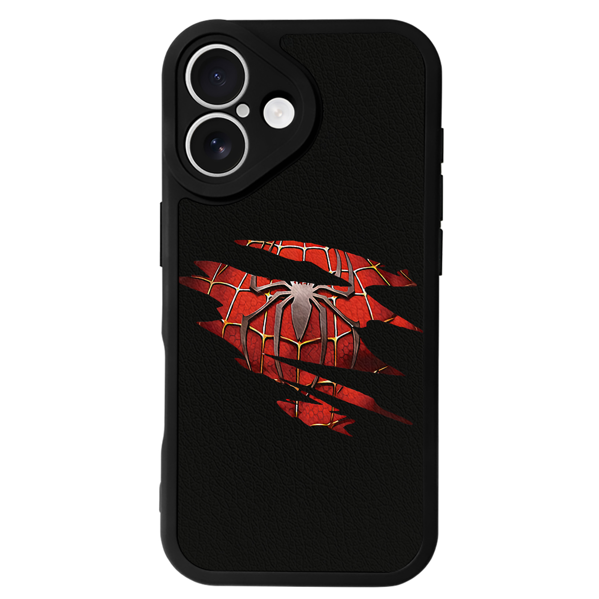 Spider Man スパイダーマン 【iPhone 16シリーズ対応】シリコンスマホケース（レザー調） 材質：シリコン